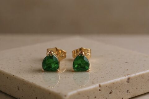 Simple Stone Stud Earrings-ZE-ST-18