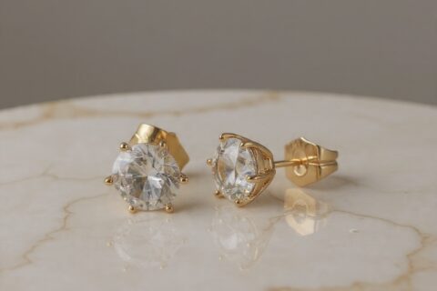 Premium Gold Plated Stud Earrings-ZE-ST-29