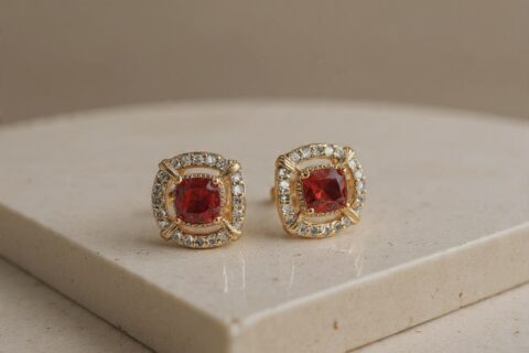 Simple Round Stud Earrings-ZE-ST-4