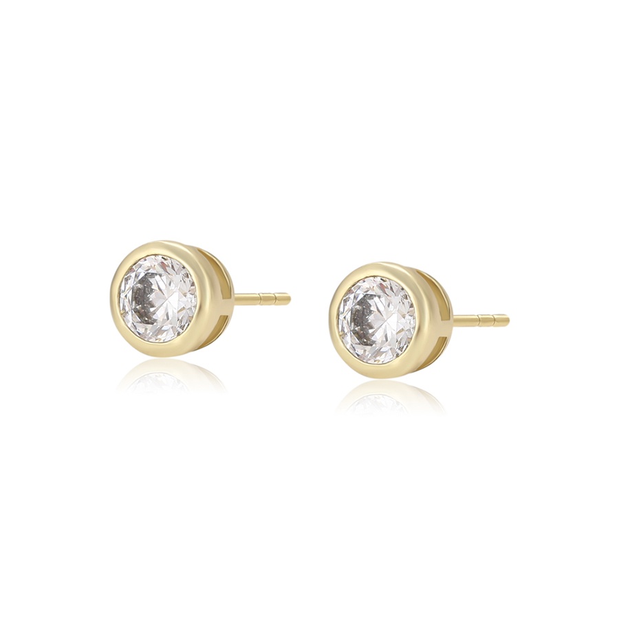 Daily wear fashion simple 14K gold color 6mm earring
