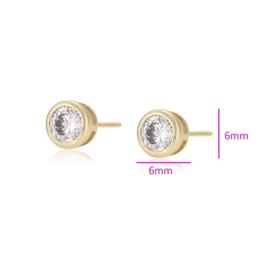 Daily wear fashion simple 14K gold color 6mm earring - Image 2