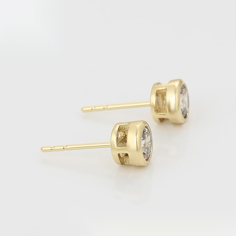 Daily wear fashion simple 14K gold color 6mm earring - Image 5