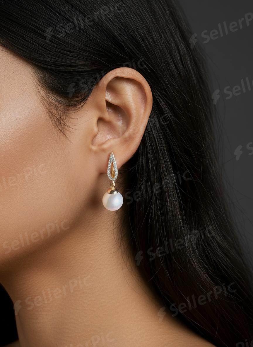 drop earrings model - Image 2