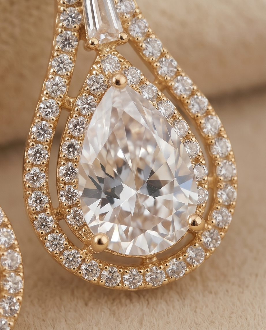 Luxe Teardrop Crystal Dangle Earrings - Image 3