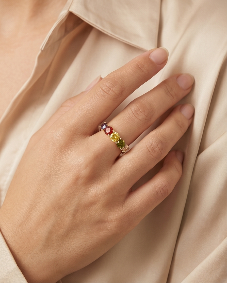 Premium Daily Wear Ring – Multi Stone