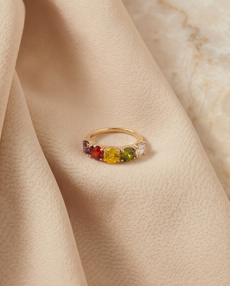 Premium Daily Wear Ring – Multi Stone - Image 2