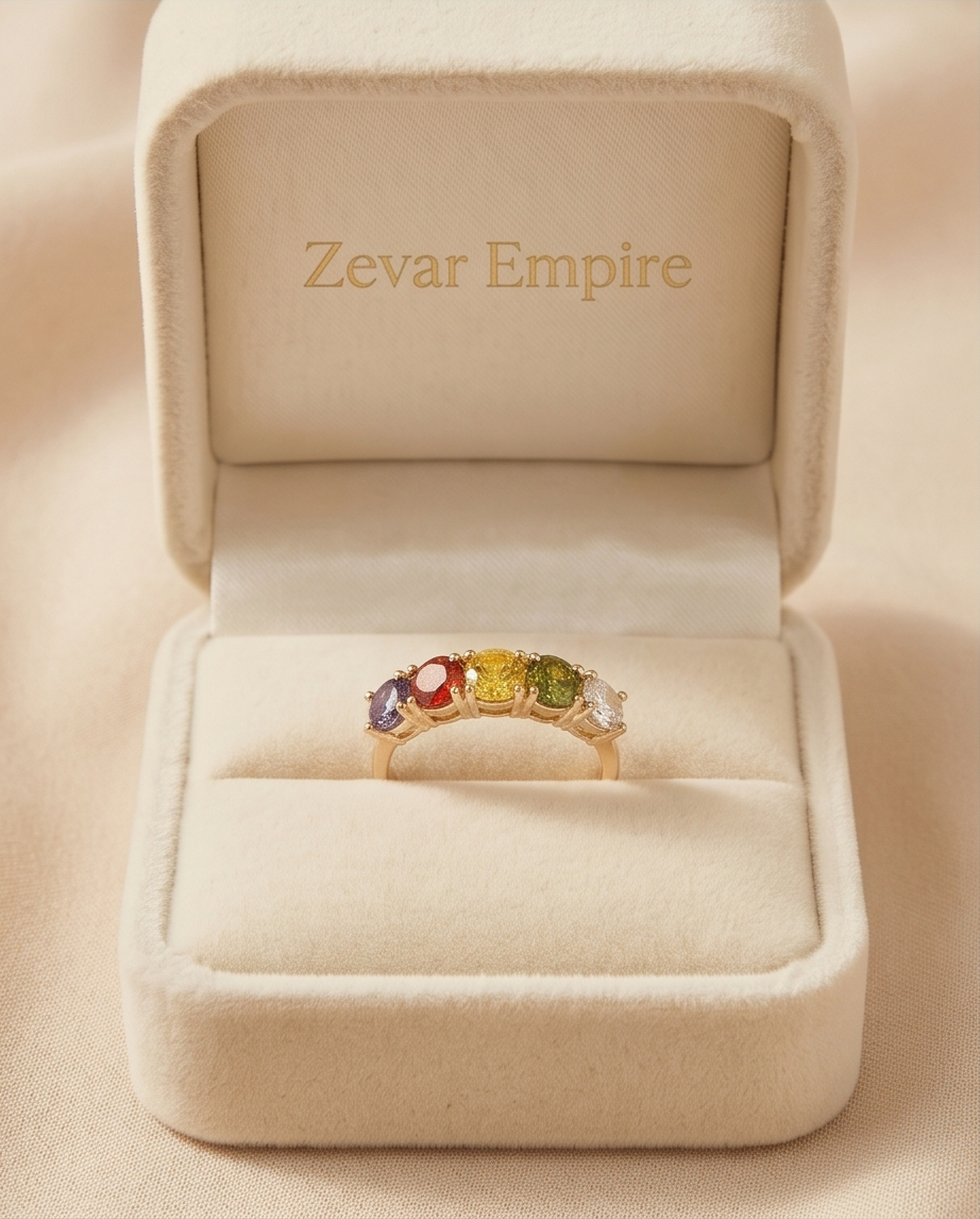 Premium Daily Wear Ring – Multi Stone - Image 3