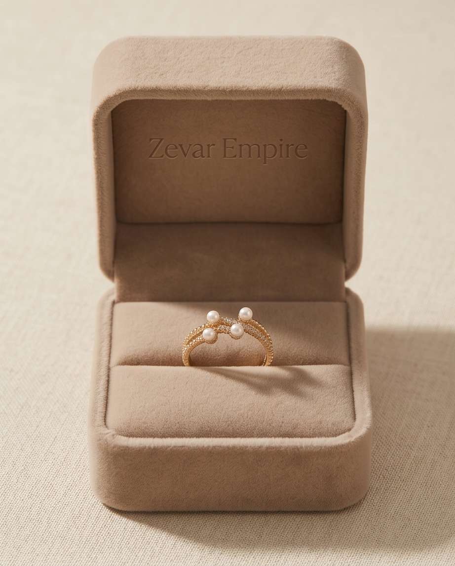 Elegant Pearl Crossover Ring - Image 3