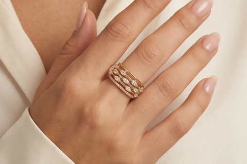 Luxe Multi-Layer Crystal Band Ring