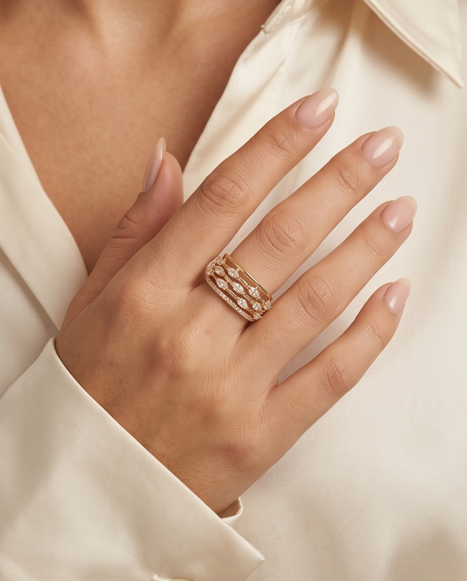 Luxe Multi-Layer Crystal Band Ring