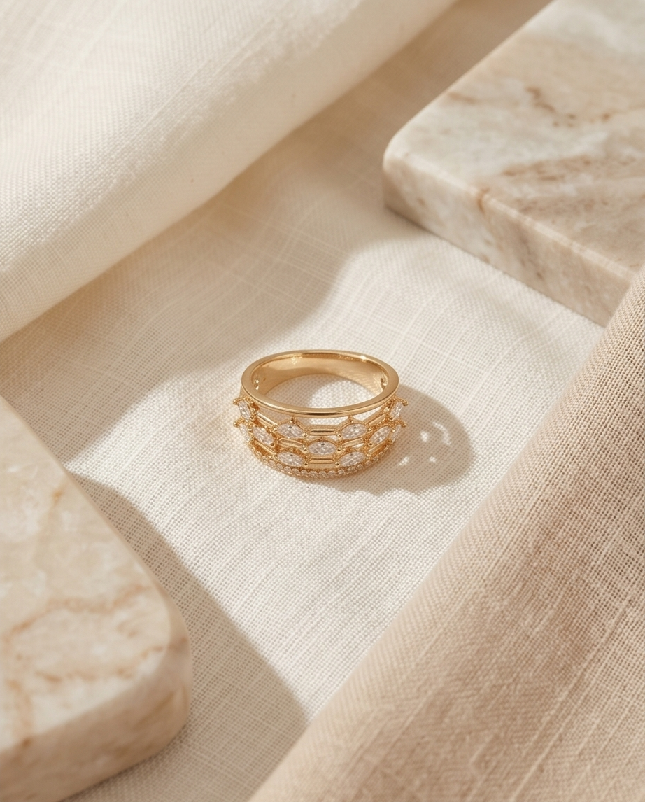 Luxe Multi-Layer Crystal Band Ring - Image 2