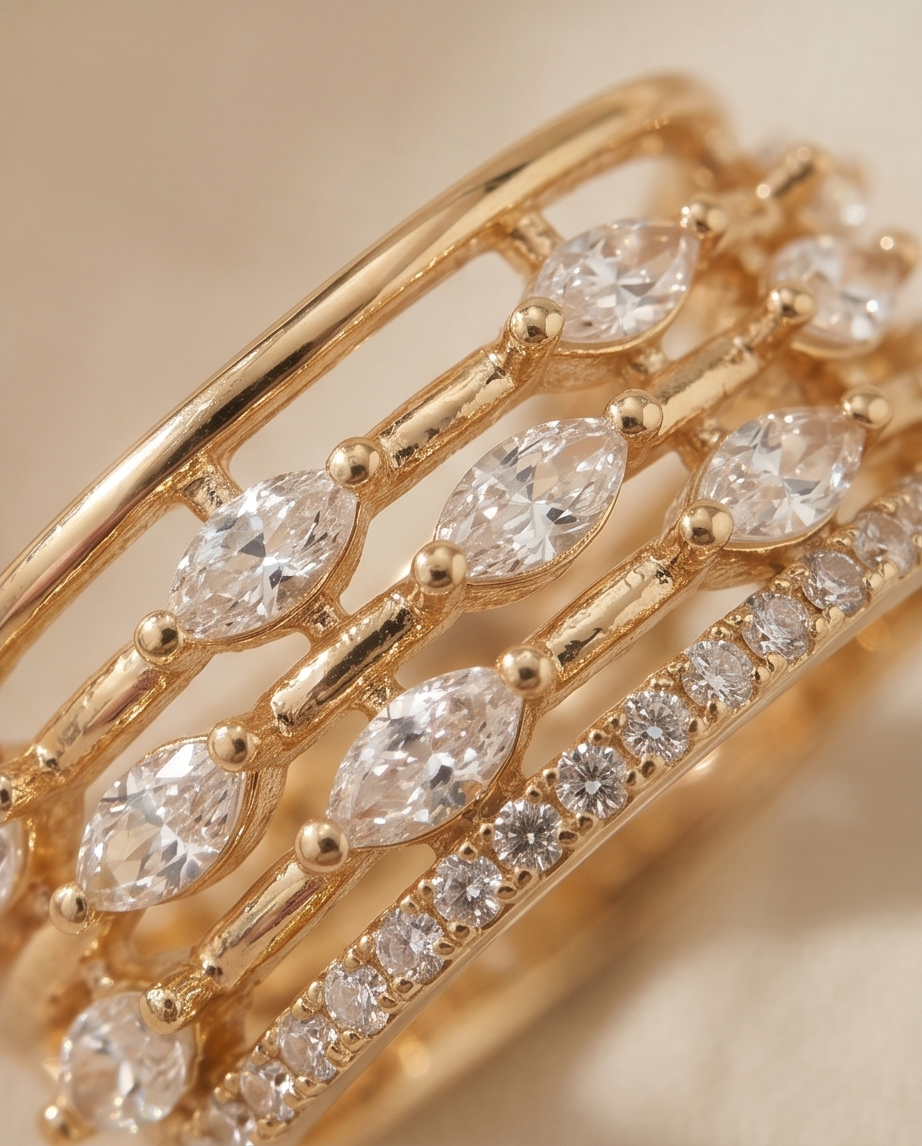 Luxe Multi-Layer Crystal Band Ring - Image 4
