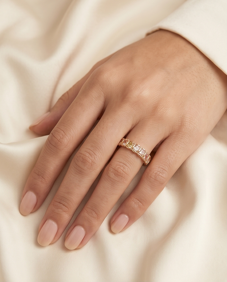 Daily wear ring - multi stone - Image 2