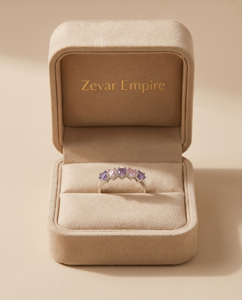 Daily wear ring multi stone silver color