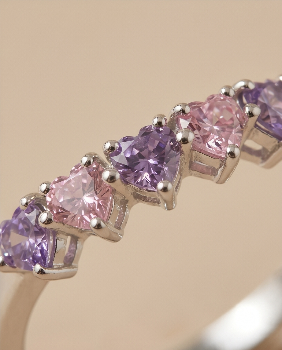 Daily wear ring multi stone silver color - Image 4
