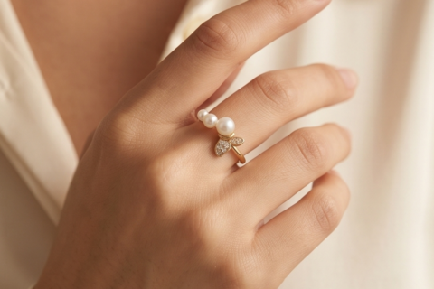 Daily wear pearl ring