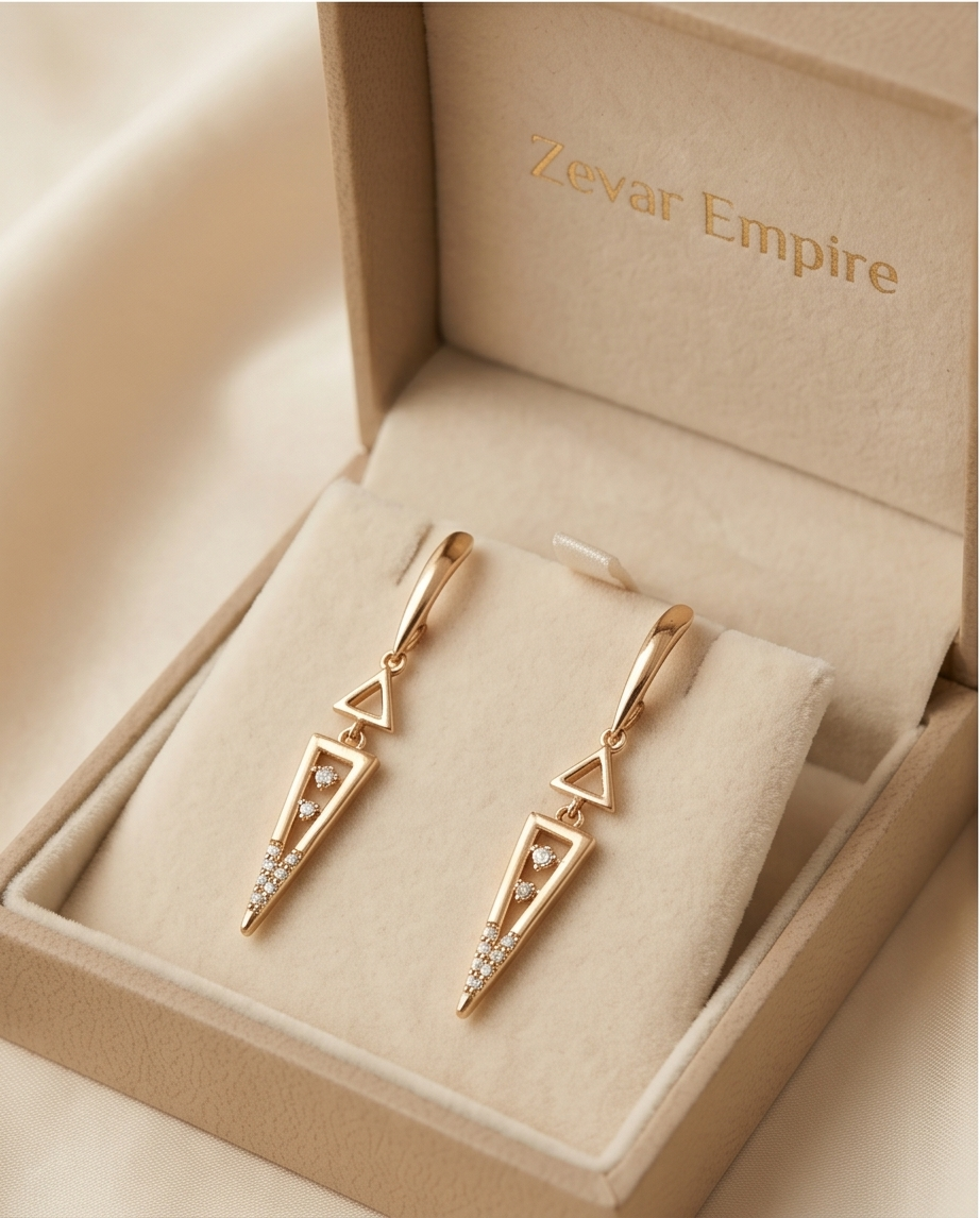 Geometric Drop Dangle Earrings - Image 3