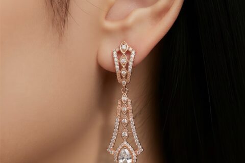 Royal Teardrop Crystal Dangle Earrings