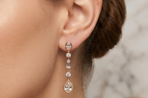 Elegant Multi-Stone Teardrop Dangle Earrings